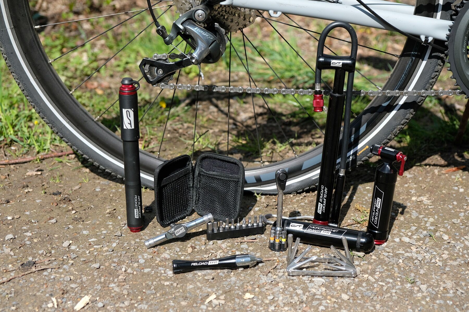 CONTEC Bicicletta Mini Pompa "Air Support POCKET NEO 100" nero/grigio tutte le valvole 